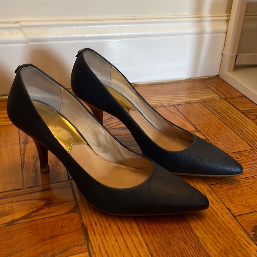 Michael by Michael Kors Alina Flex Leather Dark Blue Heels